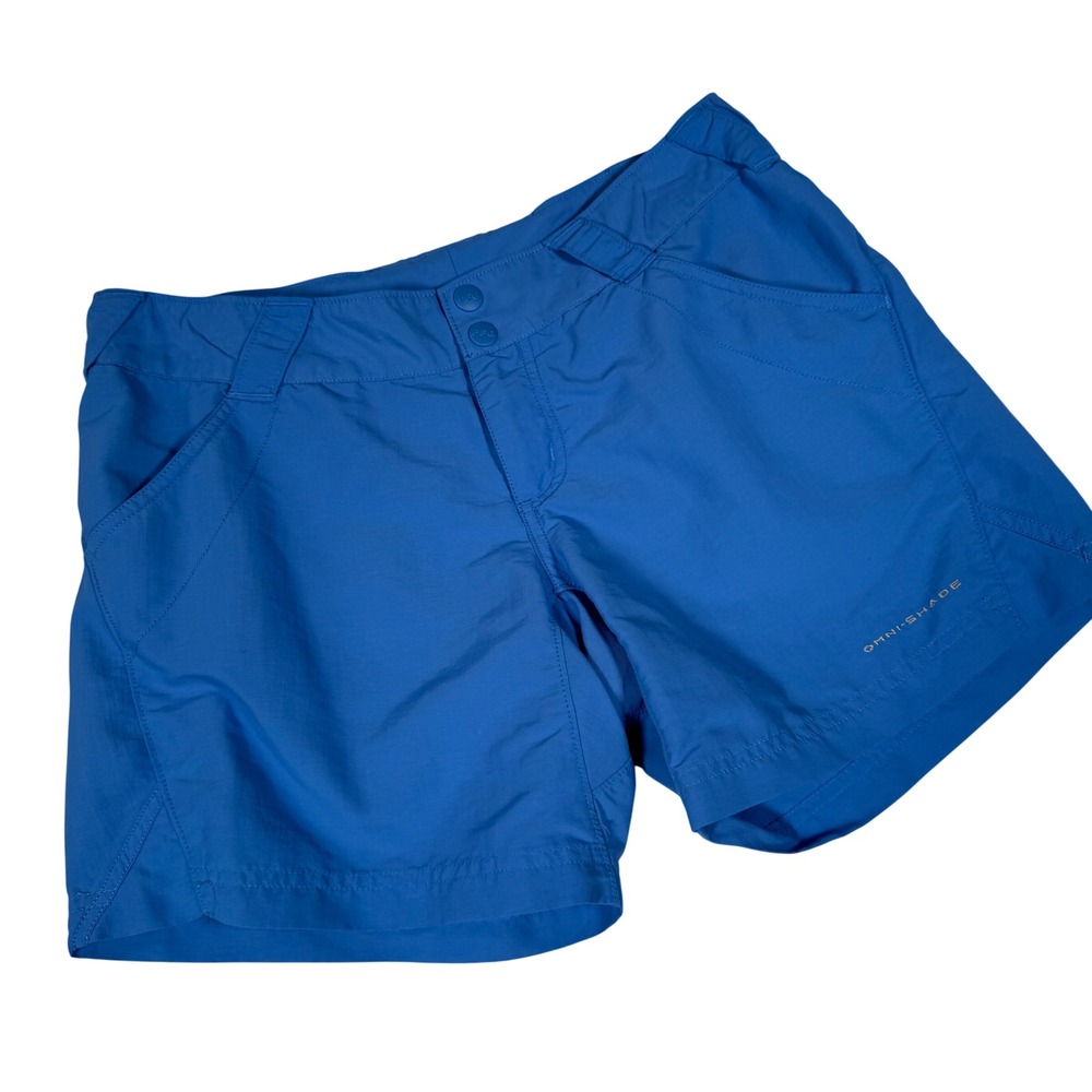 Columbia PFG Shorts Women S Blue Omni-Shade Hiking Fishing FL4524 Outdoor Active